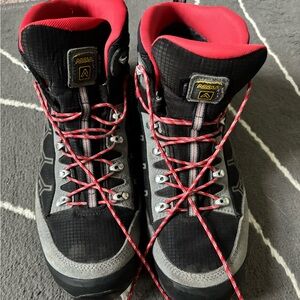 Asolo Black Hiking Boots with Red Accents